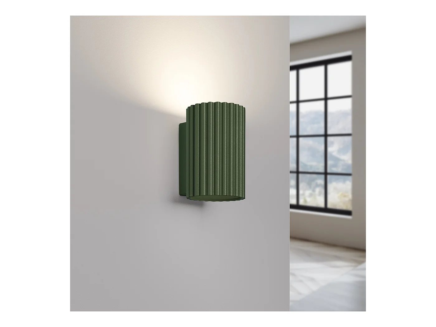 Wandleuchte Gloow minimalistisch aus  Aluminium - 1 lichtquellen 4000K - L.6,5 x H. cm - olivgrün