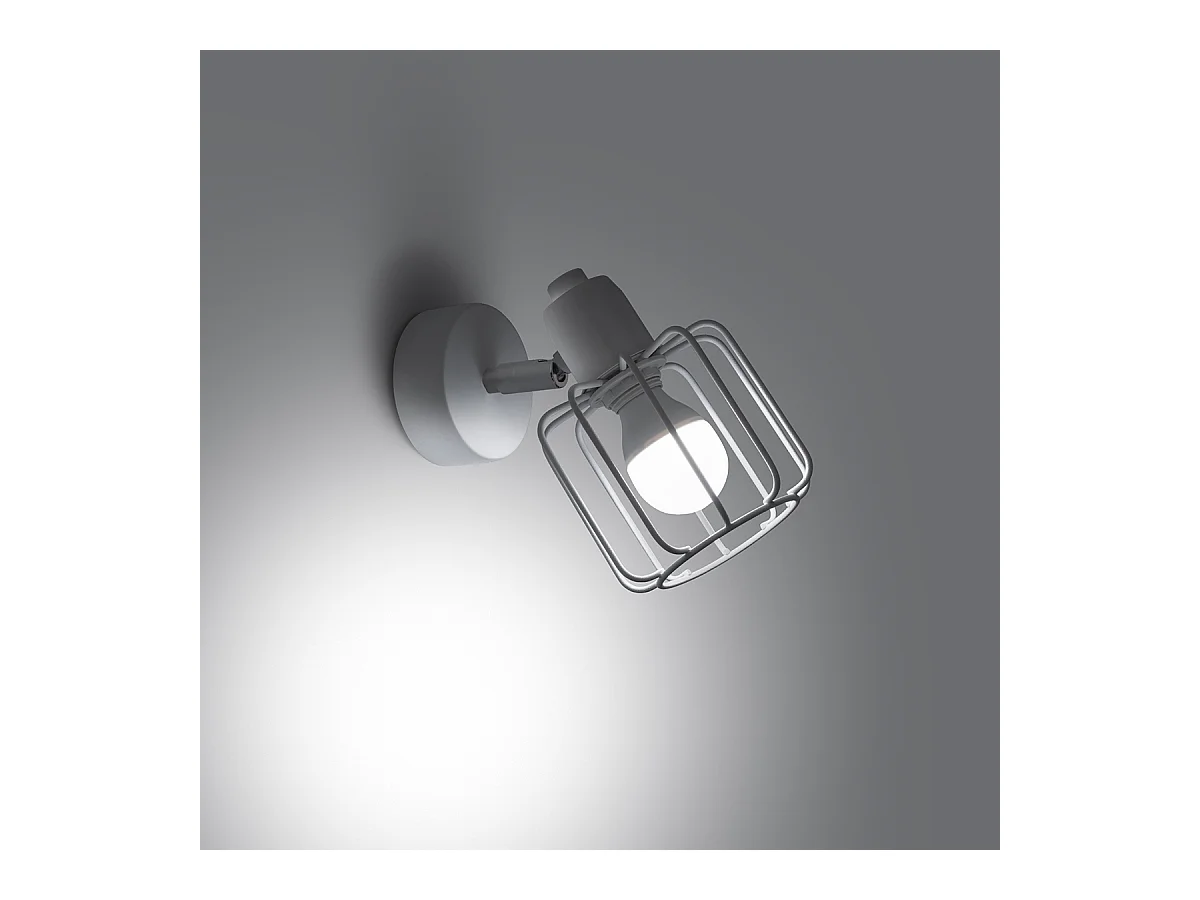 Appliques Celubi moderne en acier - 1 sources lumineuses 4000K - L.14 x H.18 cm - blanc