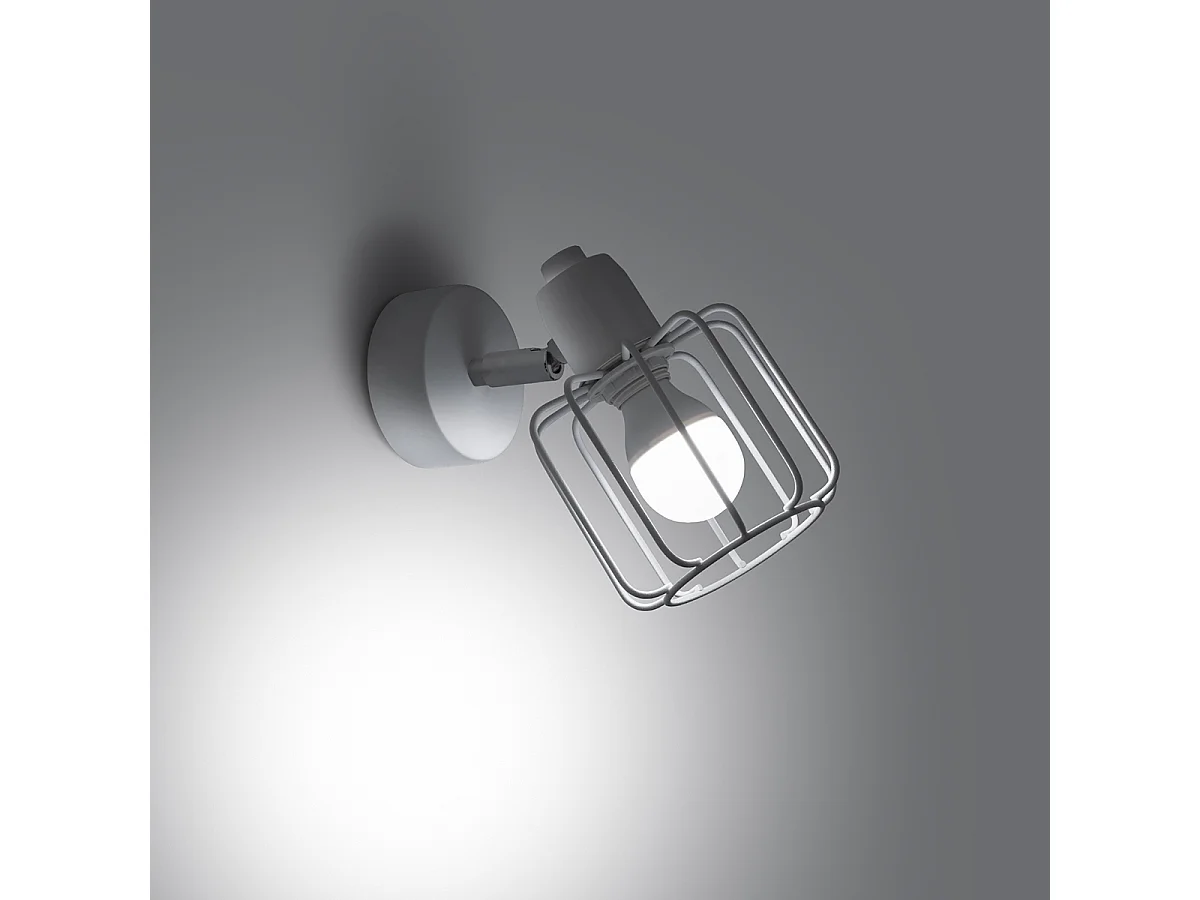 Appliques Celubi moderne en acier - 1 sources lumineuses 4000K - L.14 x H.18 cm - blanc