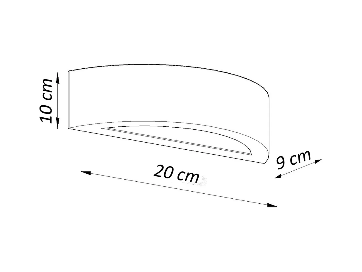 Lampade da parete Gloim moderno di ceramica - 1 sorgenti luminose 4000K - L.20 x A.10 cm - bianco