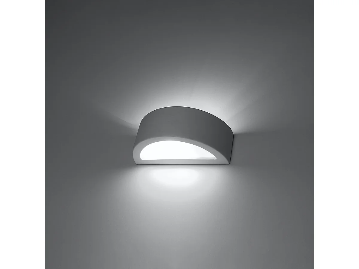 Appliques Gloim moderne en céramique - 1 sources lumineuses 4000K - L.20 x H.10 cm - blanc