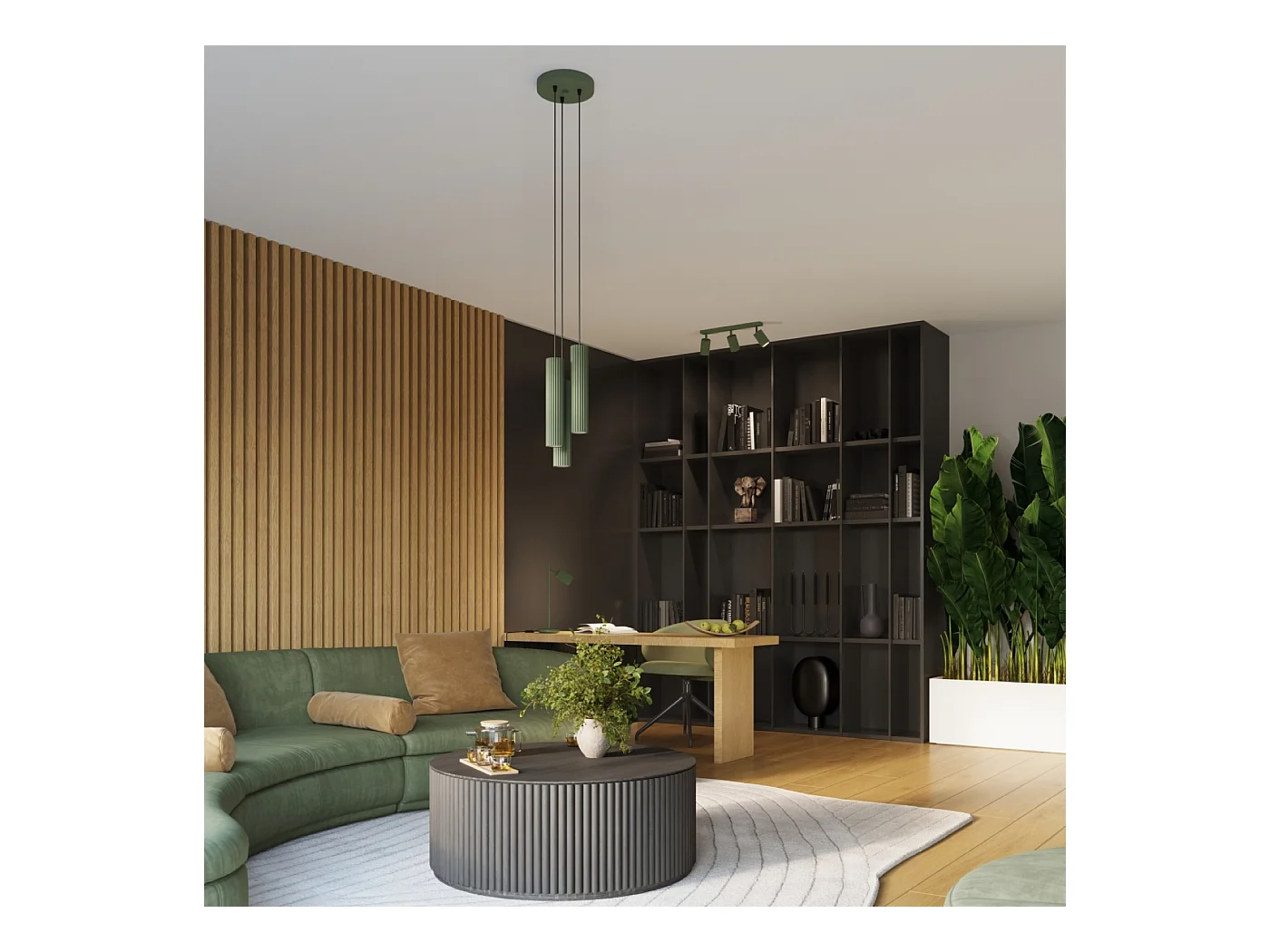 Applique Gloow minimaliste en aluminium - 2 sources lumineuses 3000K - L.6,5 x H.20 cm - vert olive