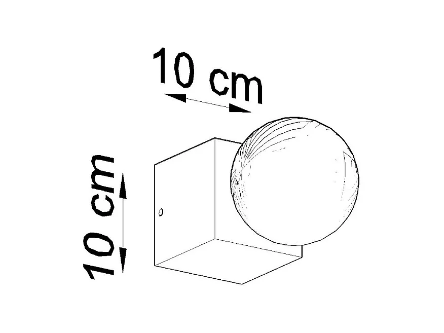 Candeeiros de parede Zxina industrial, concreto - 1 fontes de luz 3000K - L.10 x H.10 cm - cinza