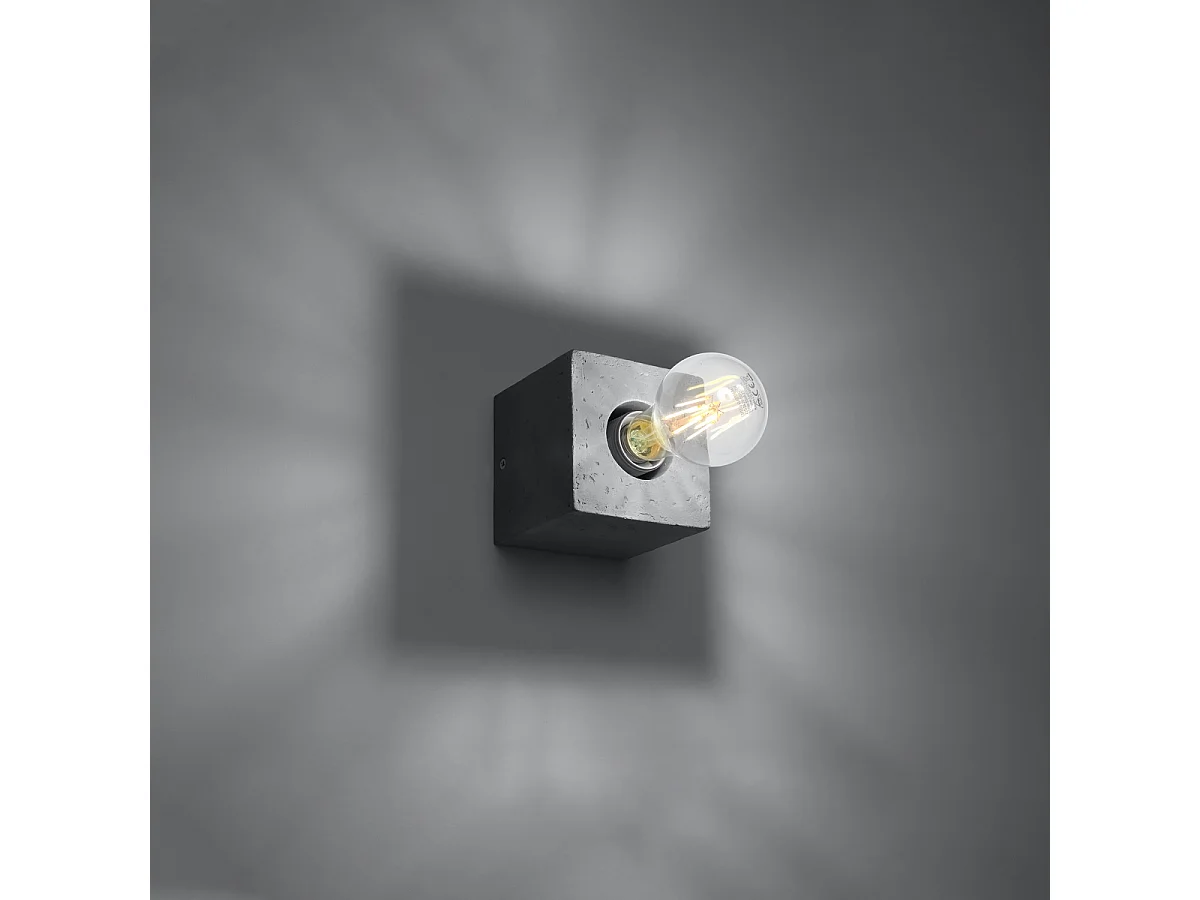Appliques Zxina industriel en béton - 1 sources lumineuses 3000K - L.10 x H.10 cm - gris