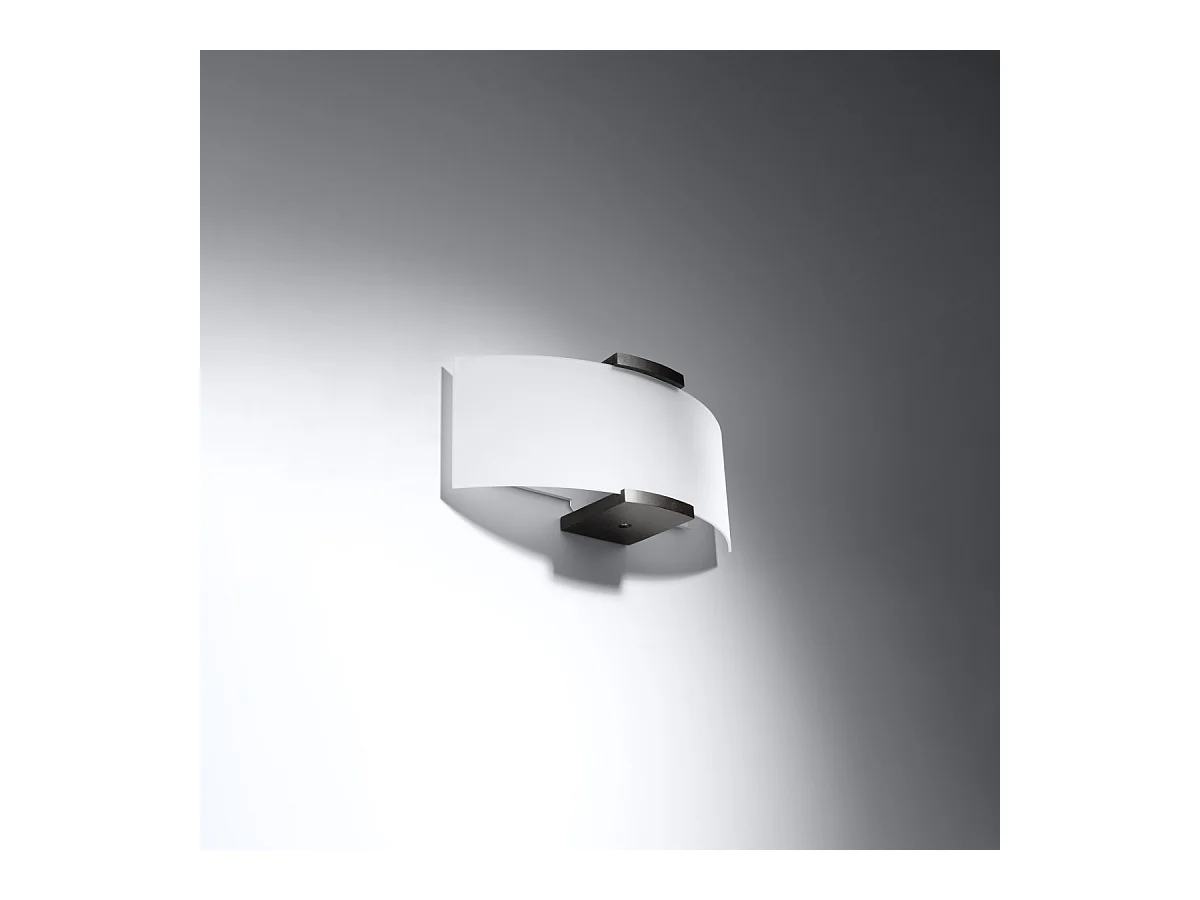 Lampade da parete Nerilo moderno di legno/vetro - 2 sorgenti luminose 3000K - L.33 x A.14 cm - wengè/bianco