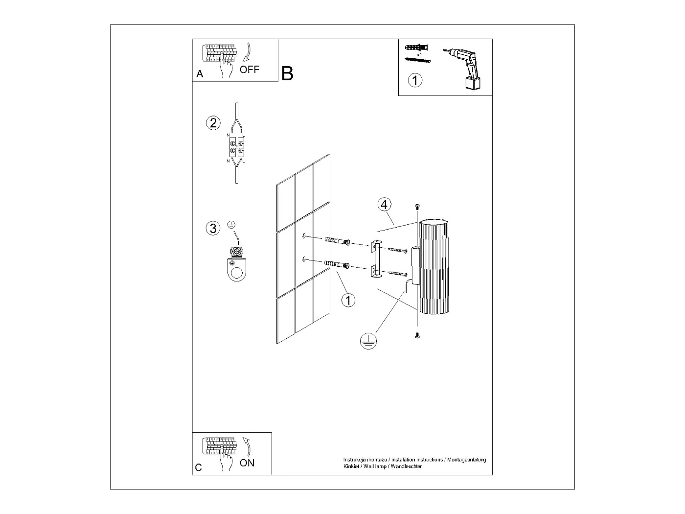 Wandleuchte Gloow minimalistisch aus  Aluminium - 2 lichtquellen 4000K - L.6,5 x H. cm - olivgrün