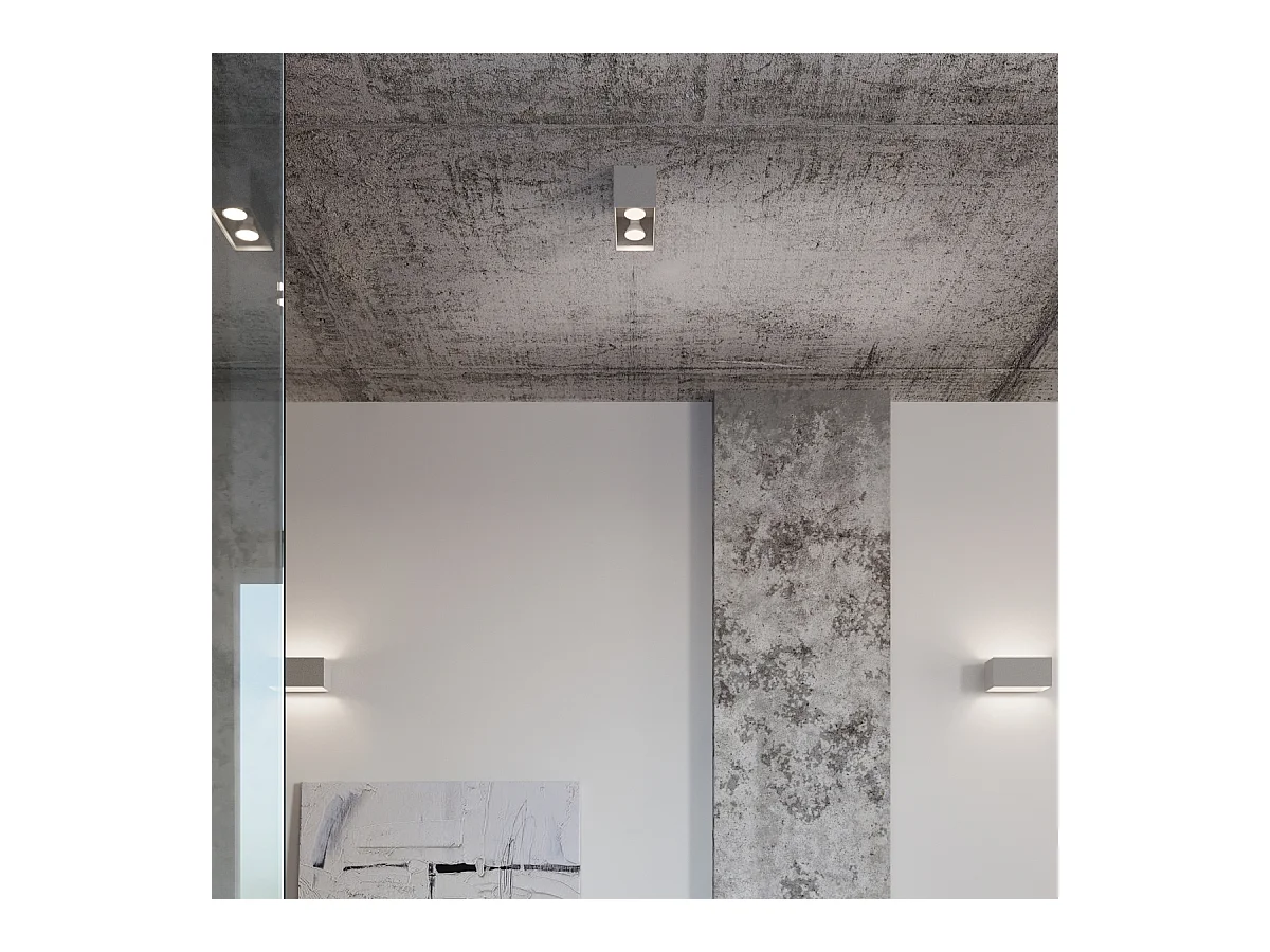 Wandlampen Quadx maxi modern aus  Aluminium - 2 lichtquellen 3000K - L.20 x H. cm - Schwarz