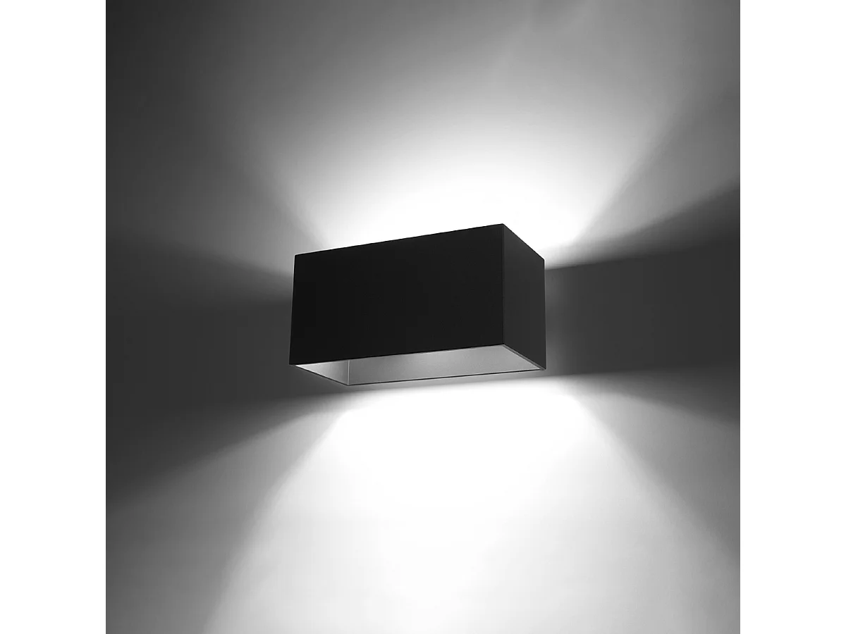 Appliques Quadx maxi moderne en aluminium - 2 sources lumineuses 3000K - L.20 x H.10 cm - noir