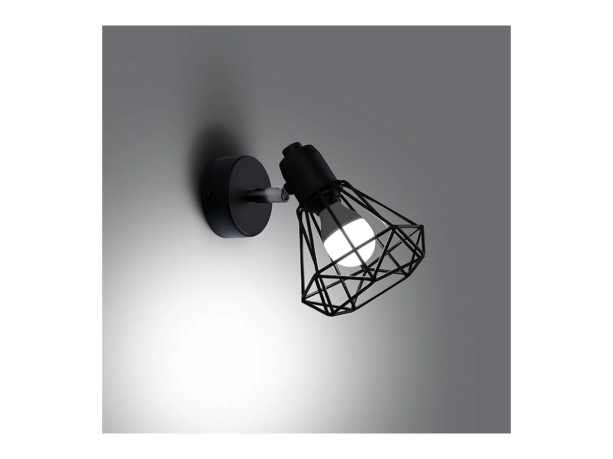 Wandlampen Lunova modern aus  Stahl - 1 lichtquellen 4000K - L.18 x H. cm - Schwarz