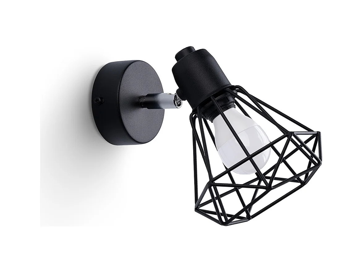 Wandlampen Lunova modern aus  Stahl - 1 lichtquellen 4000K - L.18 x H. cm - Schwarz