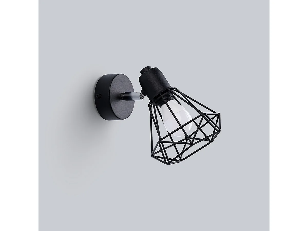 Appliques Lunova moderne en acier - 1 sources lumineuses 4000K - L.18 x H.18 cm - noir