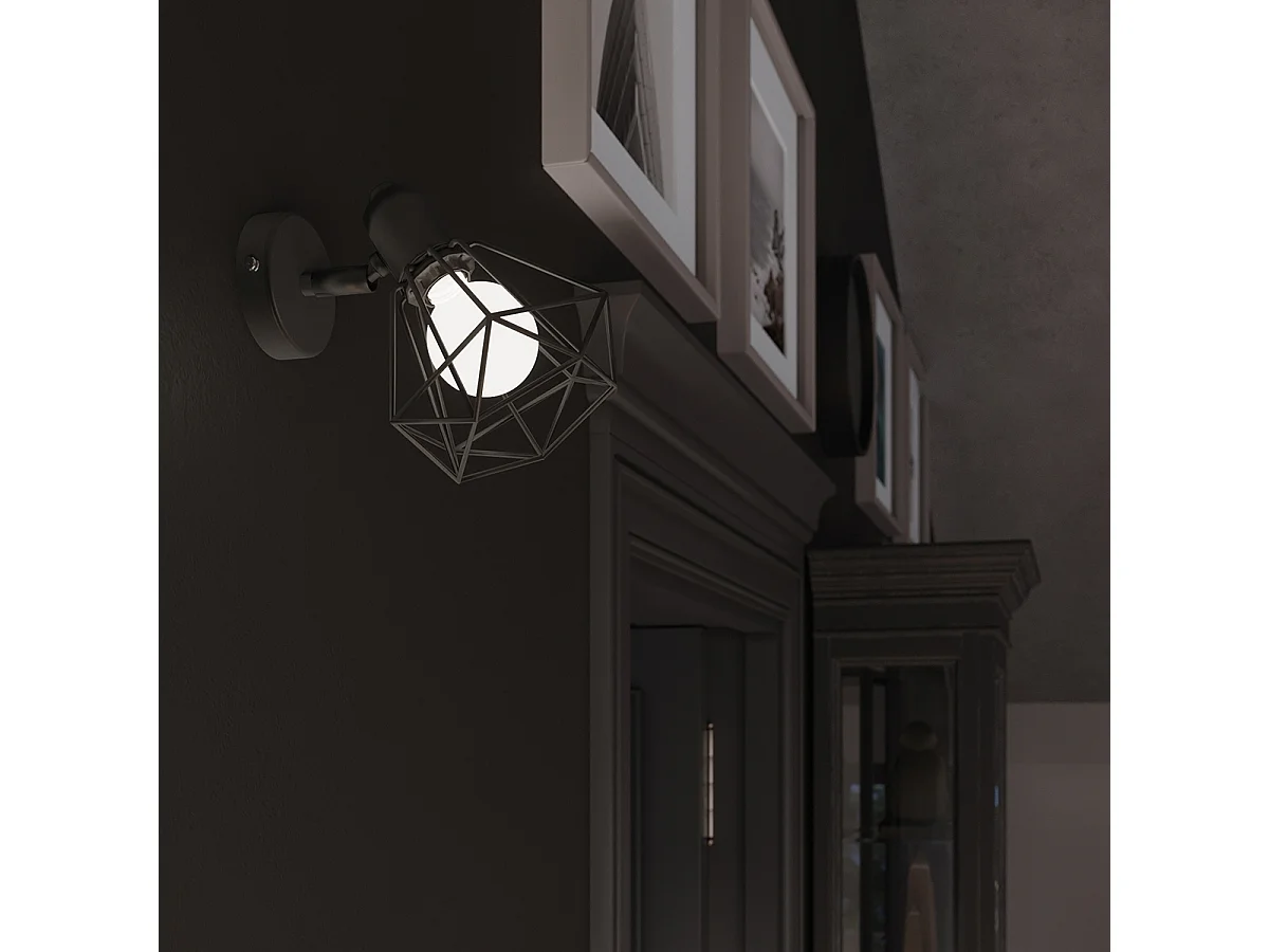 Appliques Lunova moderne en acier - 1 sources lumineuses 4000K - L.18 x H.18 cm - noir