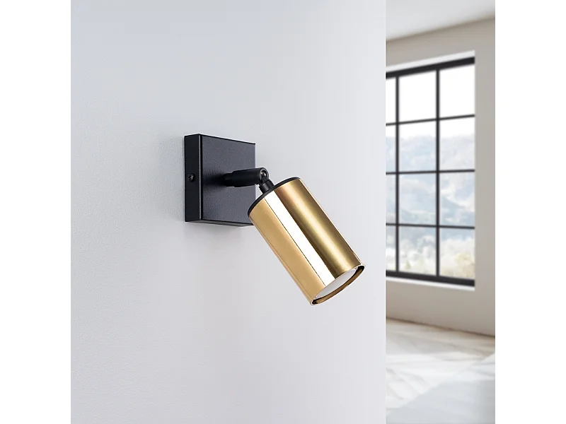 Wandlampen Glois modern aus  Stahl - 1 lichtquellen 4000K - L.8 x H. cm - schwarzes Gold