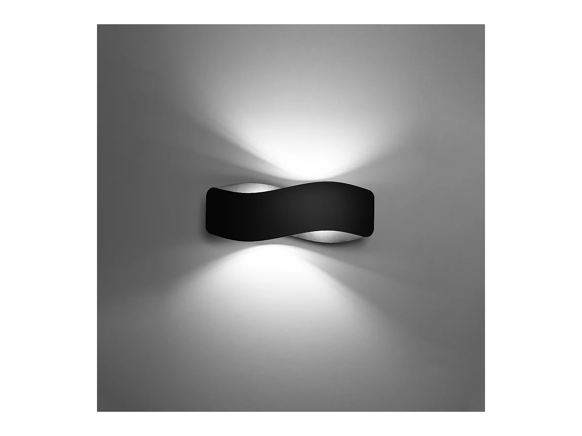 Wandlampen Zanila modern van  - 2 lichtbronnen 4000K - L.40 x H.15 cm - zwart