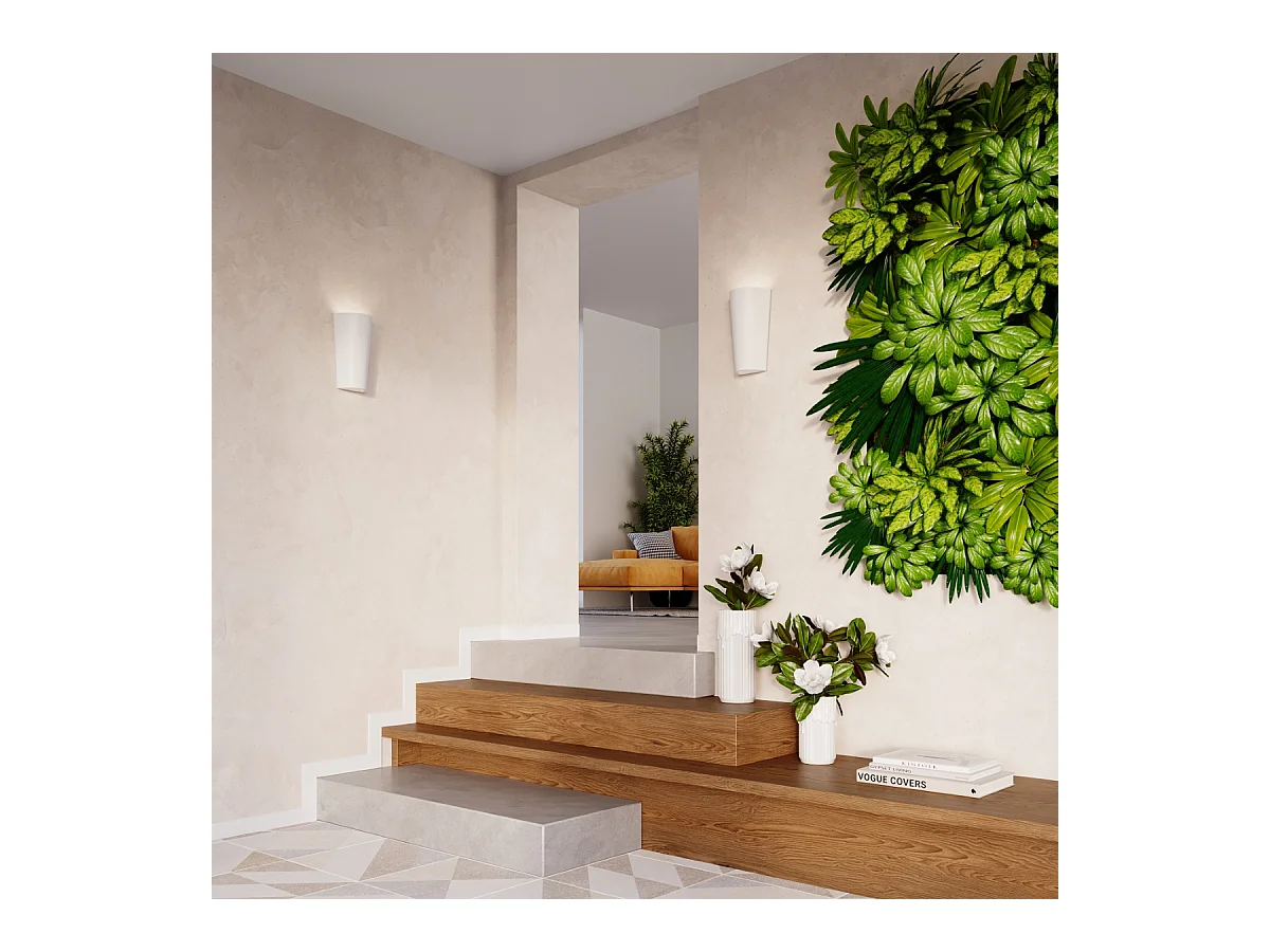 Lampade da parete Lanoo moderno di ceramica - 1 sorgenti luminose 3000K - L.16,5 x A.29 cm - bianco