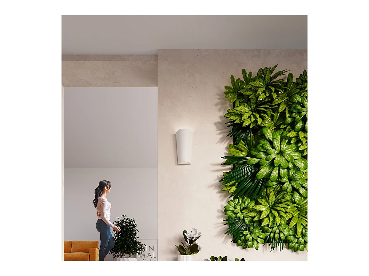 Lampade da parete Lanoo moderno di ceramica - 1 sorgenti luminose 3000K - L.16,5 x A.29 cm - bianco