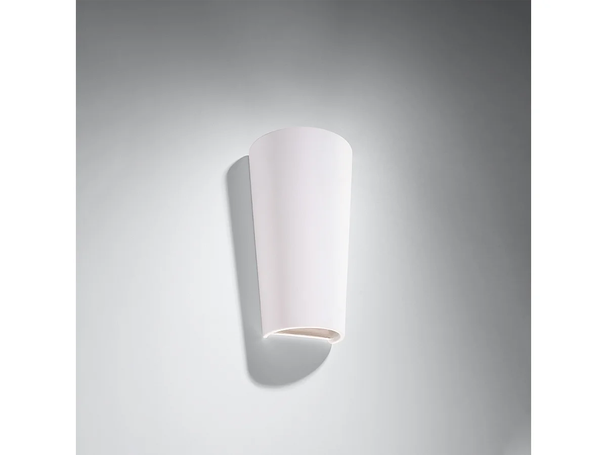 Appliques Lanoo moderne en céramique - 1 sources lumineuses 3000K - L.16,5 x H.29 cm - blanc