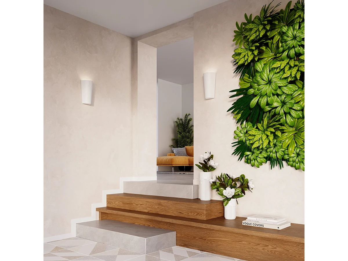 Appliques Lanoo moderne en céramique - 1 sources lumineuses 3000K - L.16,5 x H.29 cm - blanc