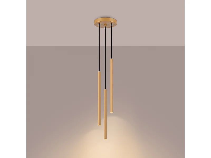 Applique Elara moderne en acier - 3 sources lumineuses 3000K - L.20 x H.120 cm - doré