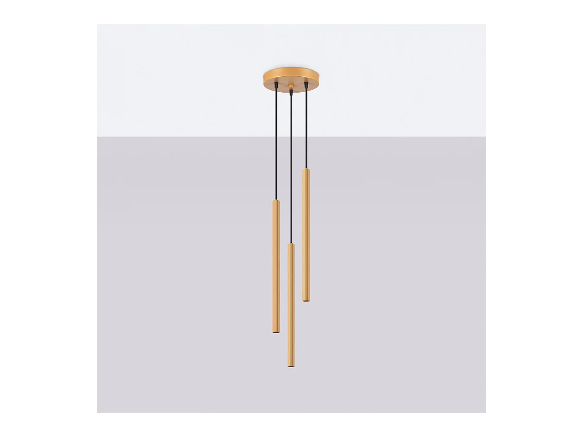 Applique Elara moderne en acier - 3 sources lumineuses 3000K - L.20 x H.120 cm - doré