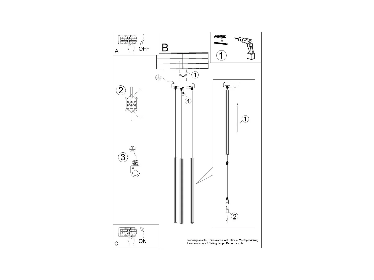 Applique Elara moderne en acier - 3 sources lumineuses 3000K - L.20 x H.120 cm - doré