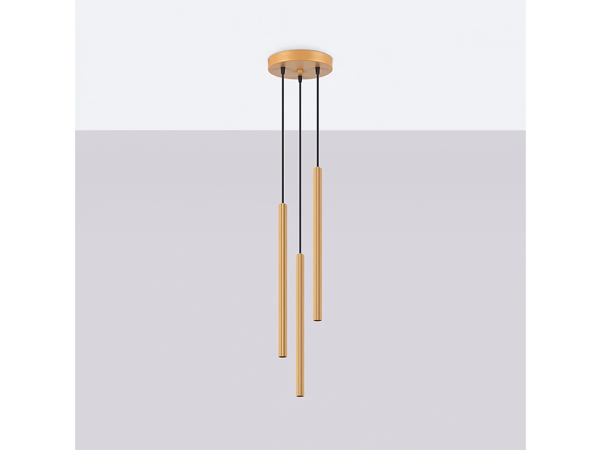 Applique Elara moderne en acier - 3 sources lumineuses 3000K - L.20 x H.120 cm - doré