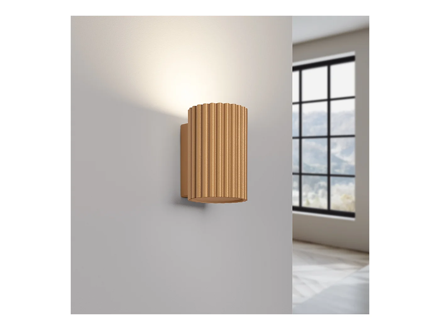 Wandleuchte Gloow minimalistisch aus  Aluminium - 1 lichtquellen 3000K - L.6,5 x H. cm - golden