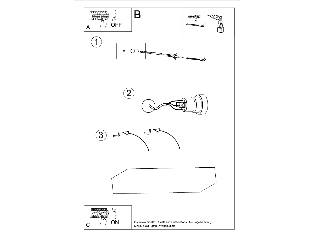 Wandlampen Flain modern van  - 2 lichtbronnen 3000K - L.31 x H.6,5 cm - wit