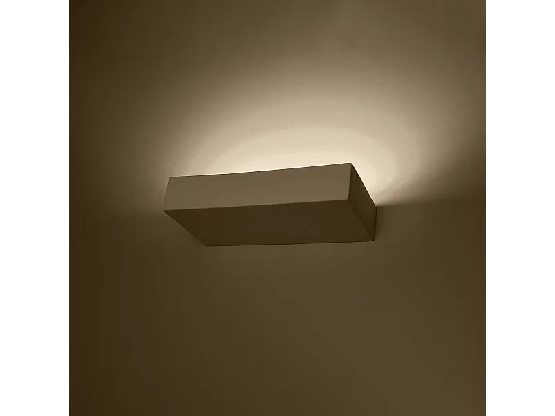 Appliques Flain moderne en céramique - 2 sources lumineuses 3000K - L.31 x H.6,5 cm - blanc