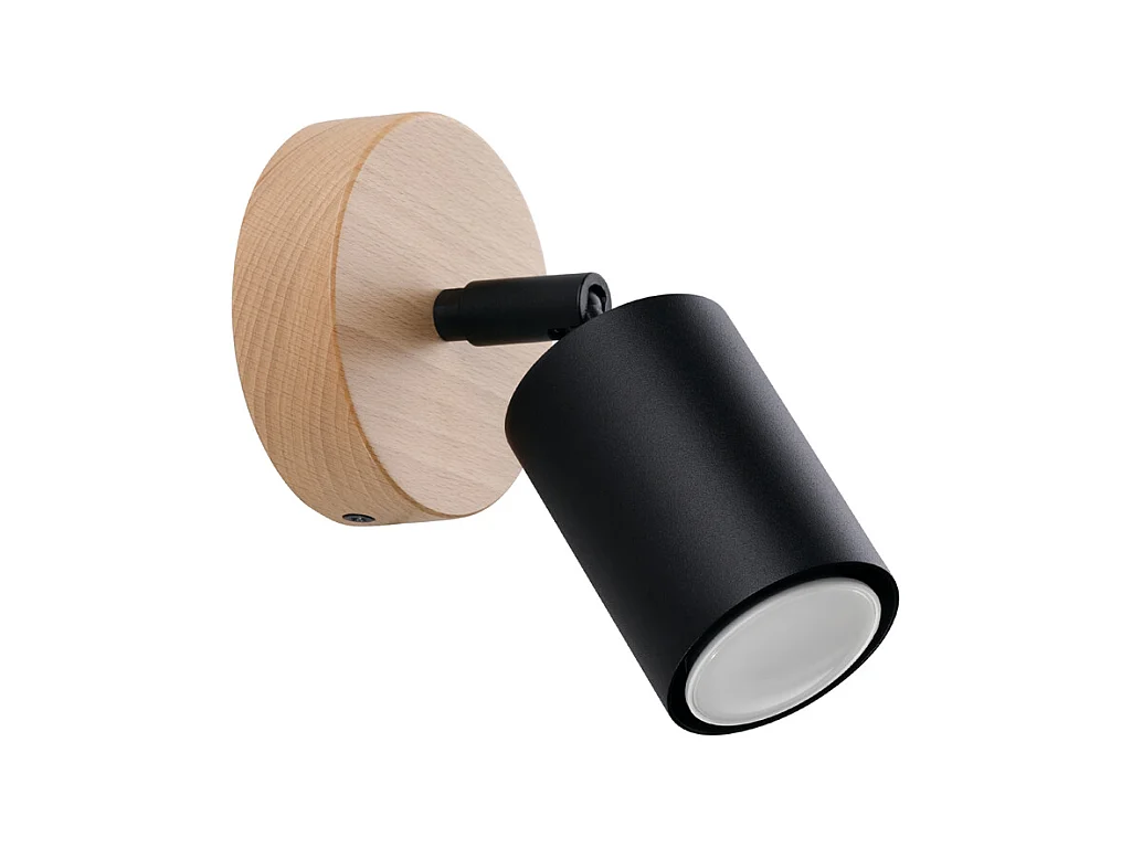 Wandlampen Flare modern van  - 1 lichtbronnen 4000K - L.16 x H.16 cm - zwart hout