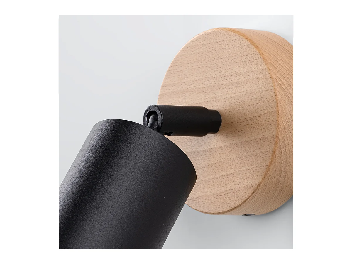 Wandlampen Flare modern van  - 1 lichtbronnen 4000K - L.16 x H.16 cm - zwart hout