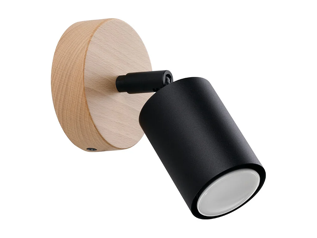 Appliques Flare moderne en acier/bois - 1 sources lumineuses 4000K - L.16 x H.16 cm - bois noir