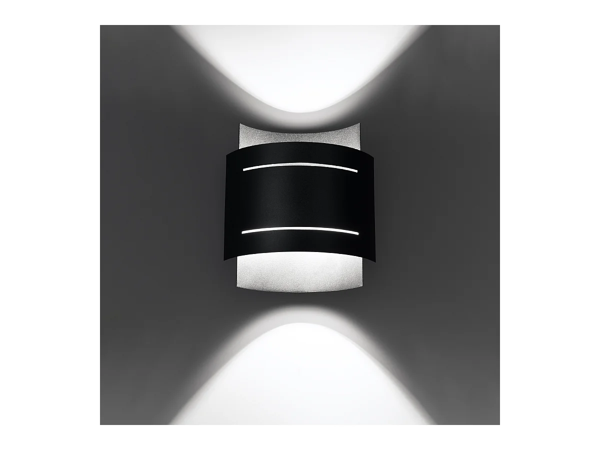 Appliques Ignisra moderne en acier - 1 sources lumineuses 4000K - L.21 x H.23 cm - noir