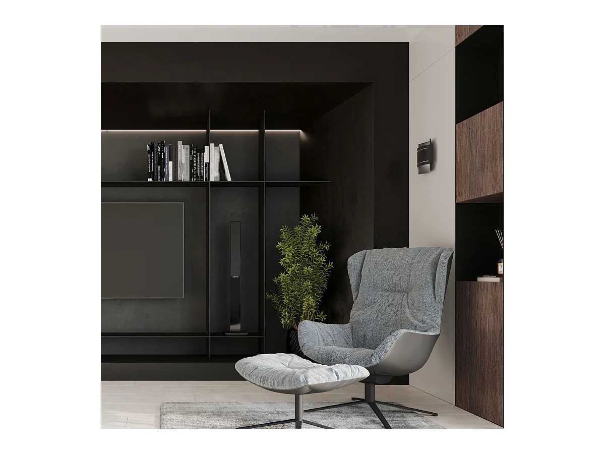 Appliques Ignisra moderne en acier - 1 sources lumineuses 4000K - L.21 x H.23 cm - noir