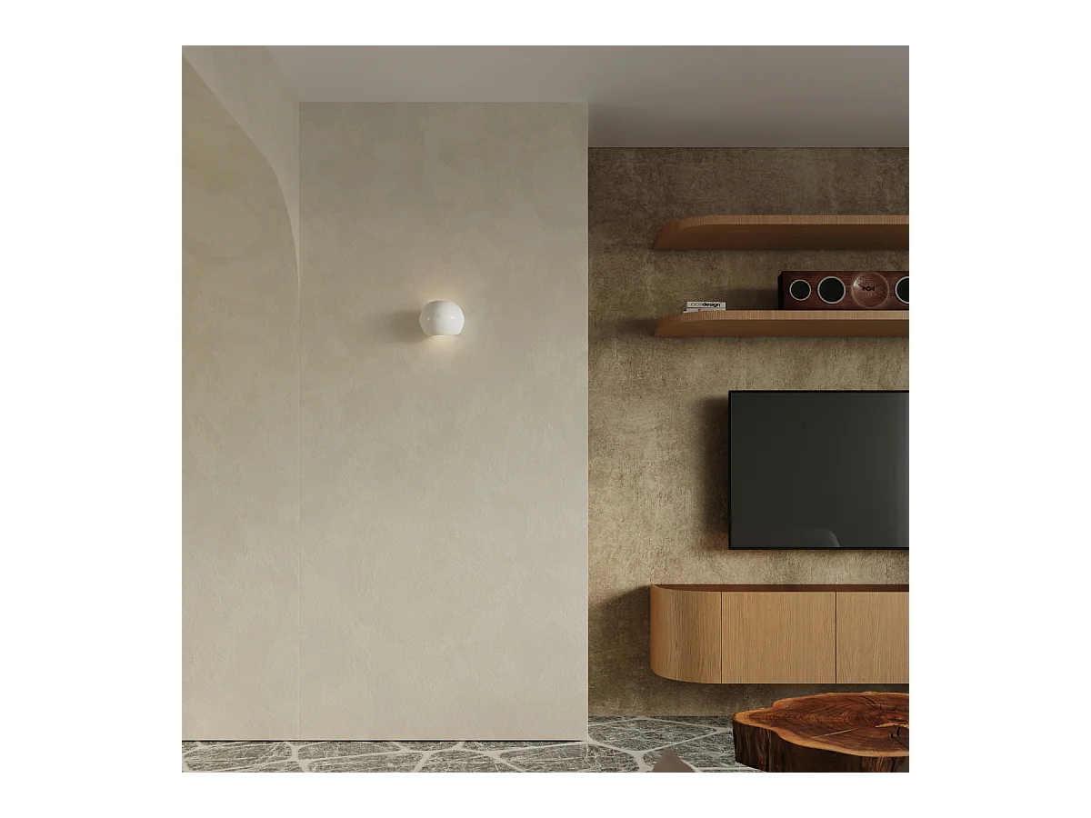 Wandlampen Torix modern van  - 1 lichtbronnen 4000K - L.17 x H.14,5 cm - wit