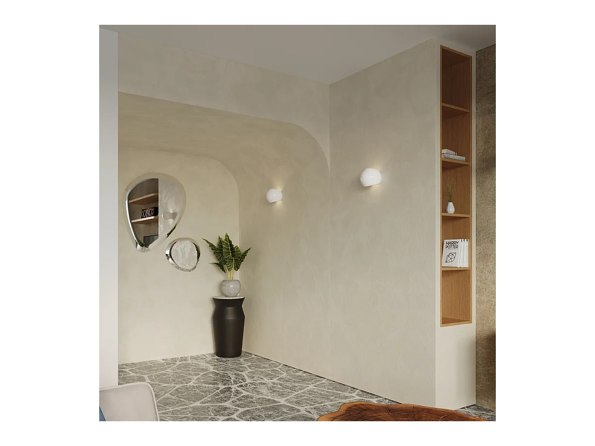 Wandlampen Torix modern van  - 1 lichtbronnen 4000K - L.17 x H.14,5 cm - wit