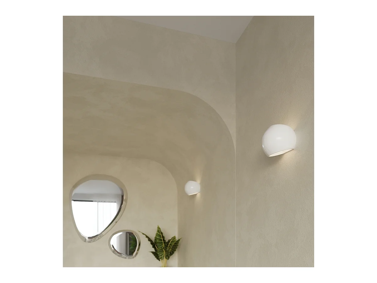 Wandlampen Torix modern van  - 1 lichtbronnen 4000K - L.17 x H.14,5 cm - wit