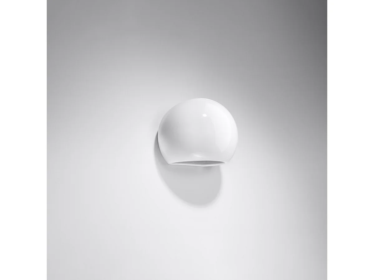 Appliques Torix moderne en céramique - 1 sources lumineuses 4000K - L.17 x H.14,5 cm - blanc