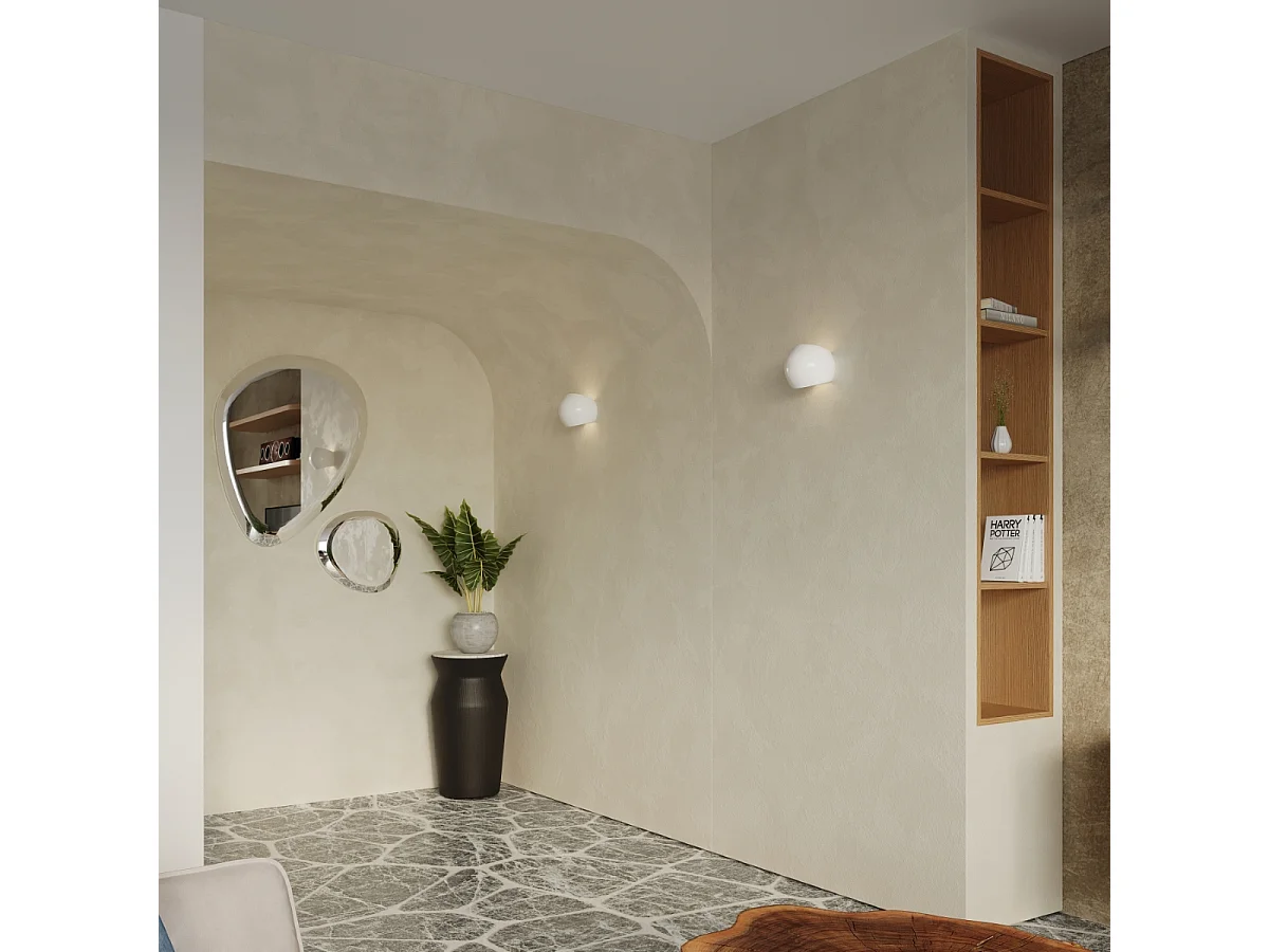 Appliques Torix moderne en céramique - 1 sources lumineuses 4000K - L.17 x H.14,5 cm - blanc