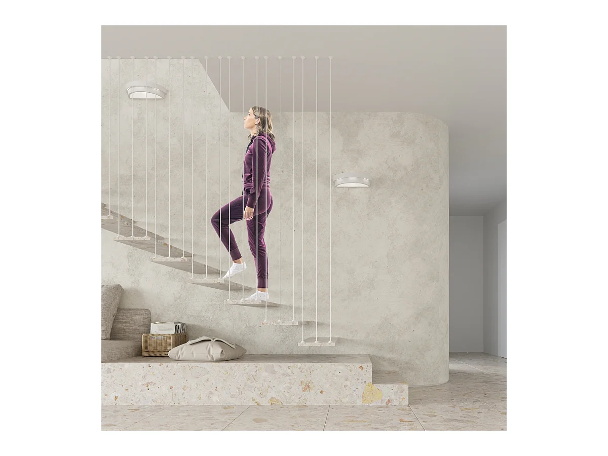 Wandlampen Gloch modern van  - 1 lichtbronnen 3000K - L.40 x H.10 cm - wit