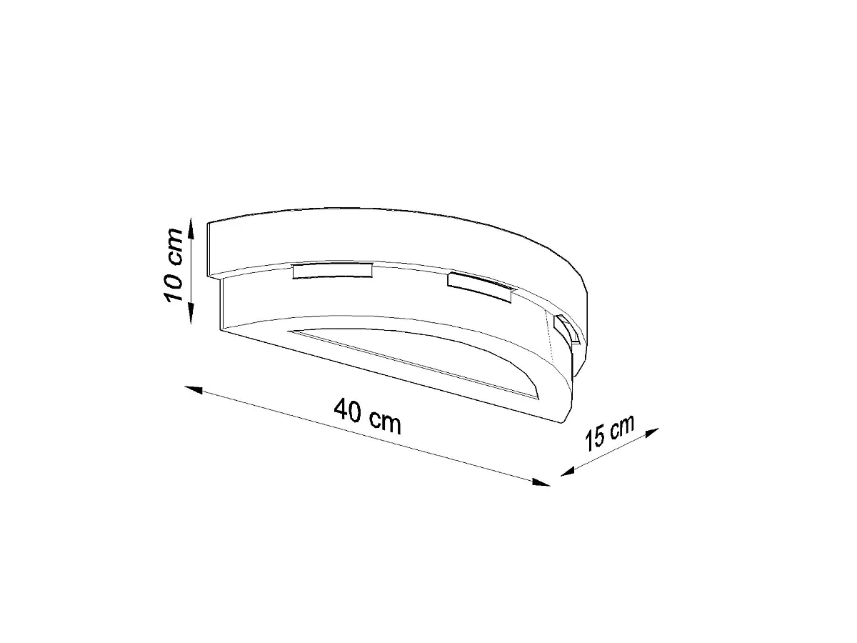 Wandlampen Gloch modern van  - 1 lichtbronnen 3000K - L.40 x H.10 cm - wit