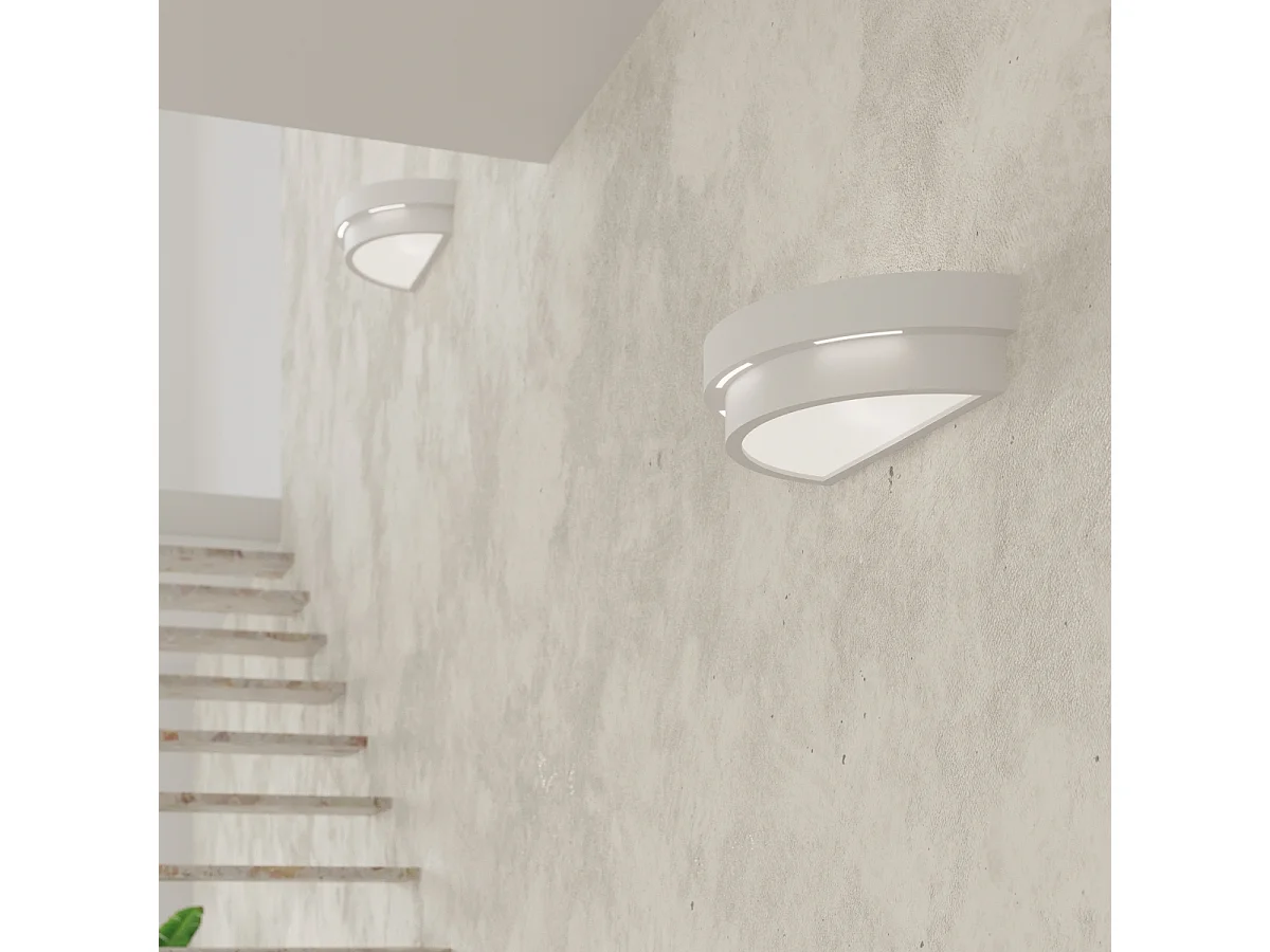 Wandlampen Gloch modern van  - 1 lichtbronnen 3000K - L.40 x H.10 cm - wit