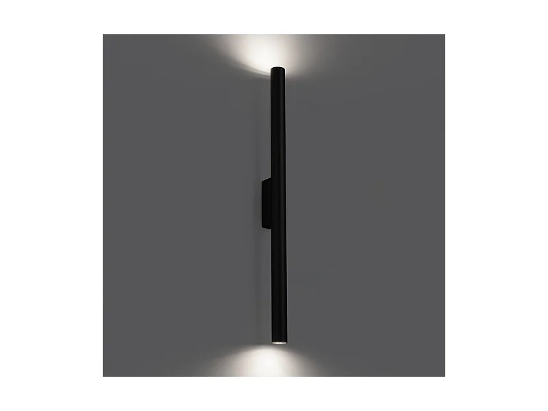 Appliques Brill moderne en acier - 2 sources lumineuses 3000K - L.2,5 x H.50 cm - noir