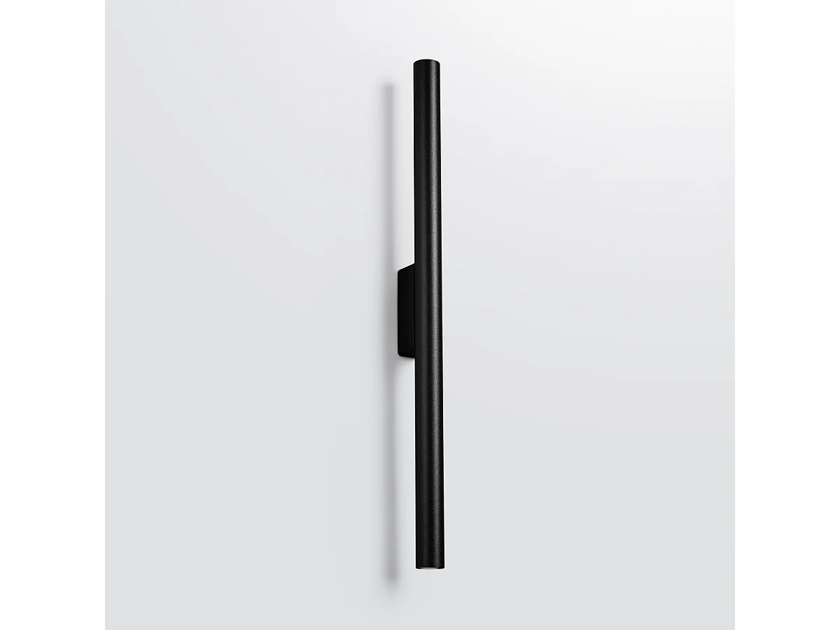 Lampade da parete Brill moderno di acciaio - 2 sorgenti luminose 3000K - L.2,5 x A.50 cm - nero