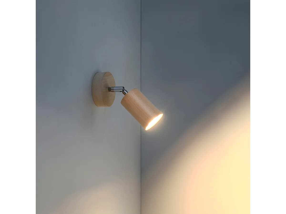 Appliques Vorix scandinave en bois - 1 sources lumineuses 3000K - L.10 x H.20 cm - bois naturel