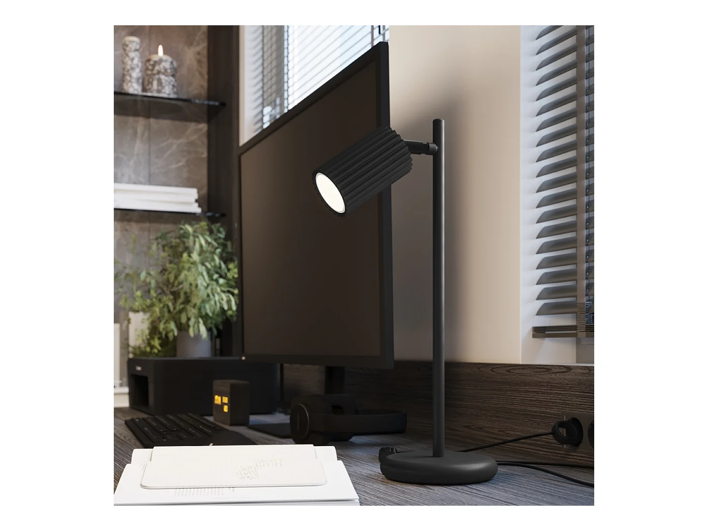 Wandleuchte Gloow minimalistisch aus  Aluminium - 1 lichtquellen 3000K - L.6,5 x H. cm - Schwarz