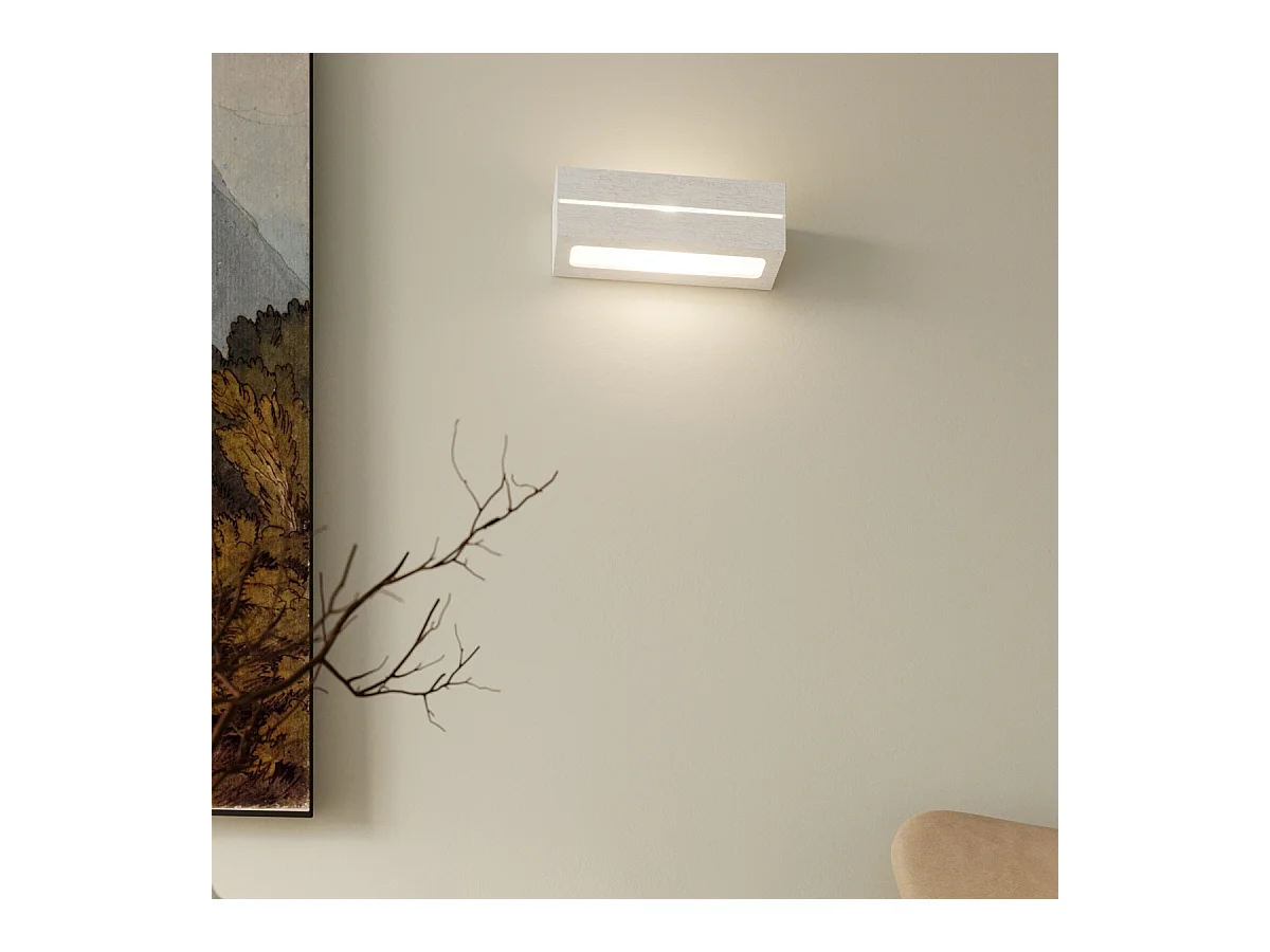 Wandlampen Solara line modern aus  Keramik - 1 lichtquellen 3000K - L.32,5 x H. cm - Weiß