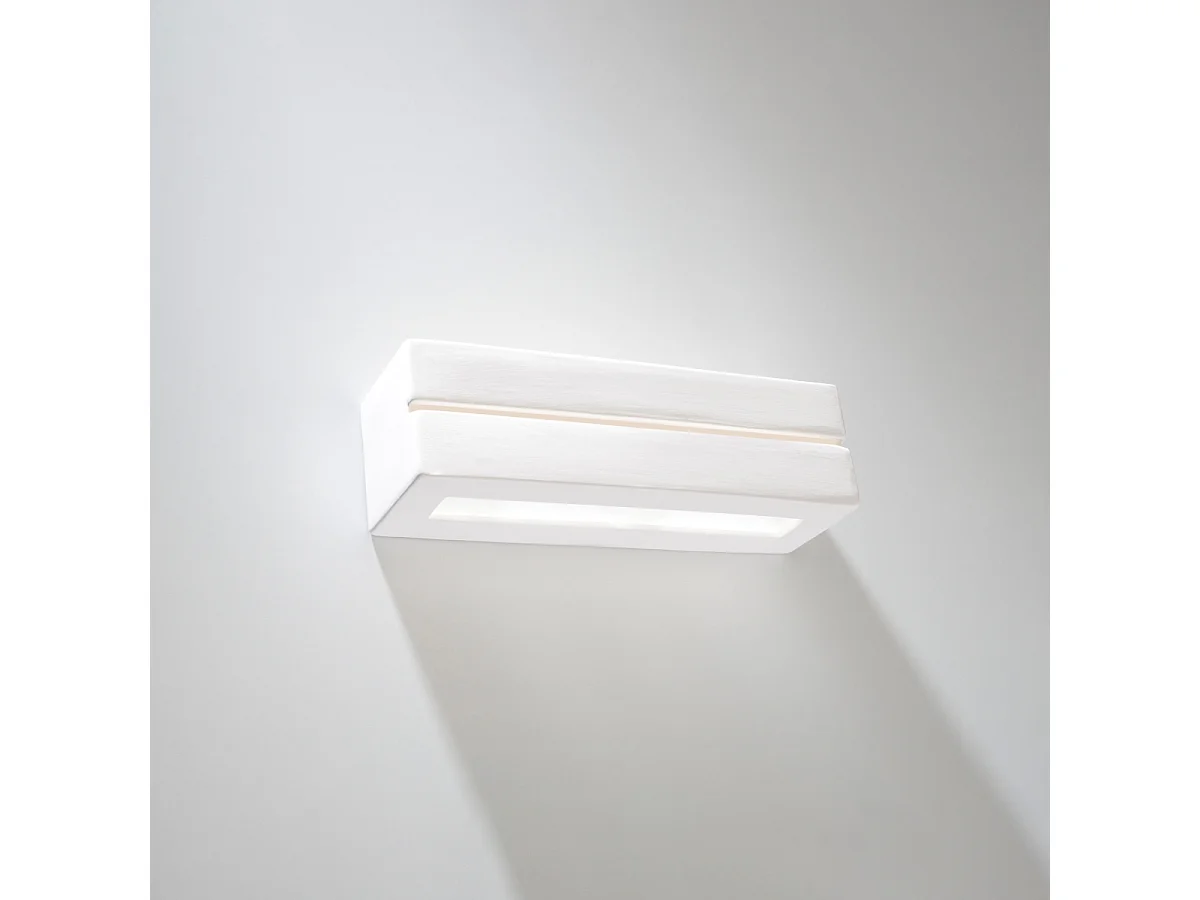 Appliques Solara line moderne en céramique - 1 sources lumineuses 3000K - L.32,5 x H.9,5 cm - blanc