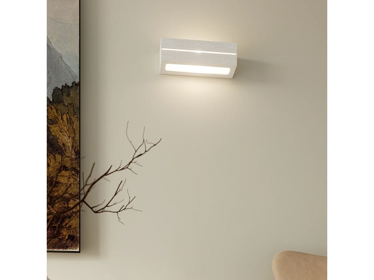 Appliques Solara line moderne en céramique - 1 sources lumineuses 3000K - L.32,5 x H.9,5 cm - blanc