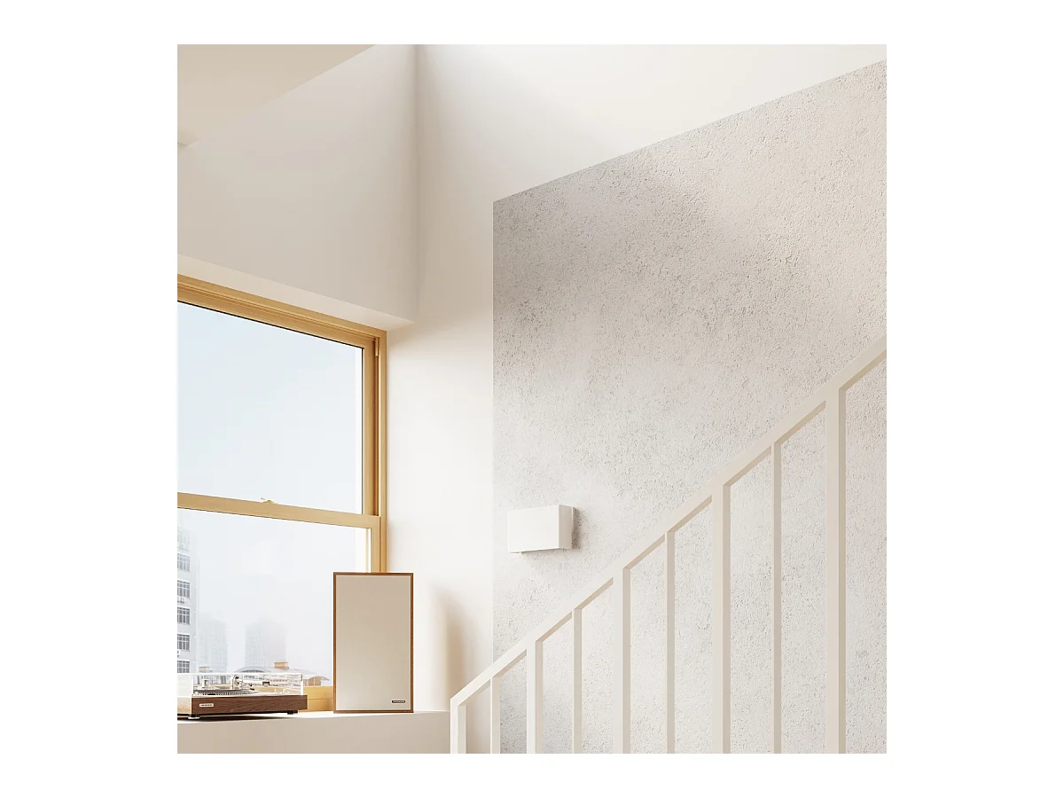 Lampade da parete Overaqua moderno di acciaio - 2 sorgenti luminose 3000K - L.25 x A.15 cm - bianco